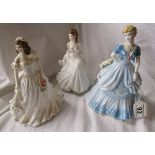 3 Royal Worcester figures