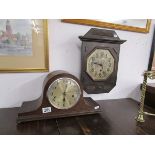 Oak mantle clock and wall clock