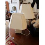 2 modern table lamps with shades