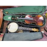 Violin A/F & cased ukulele