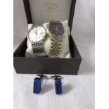 2 Gents watches, to include rotary & a pair of cufflinks