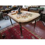 19C mahogany library table with drawer