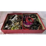 2 Boxes of costume jewellery