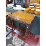 Inlaid & ormolu mounted French 2 tier occasional table