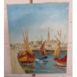 3 oils on canvas - Yachts by Roguero