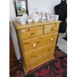 Pine chest of 2 over 3 drawers