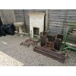 Victorian metal fire surround and grates etc