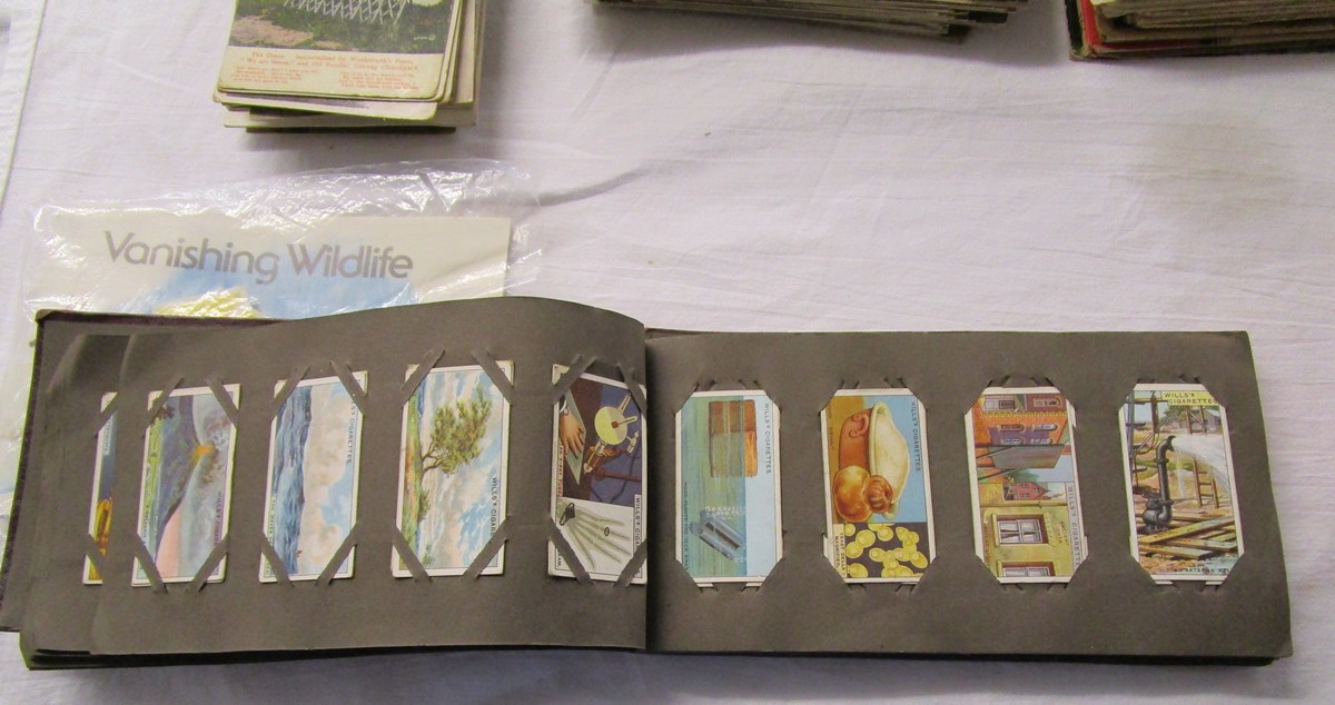 Tin of cigarette card albums, old postcards & maps - Image 3 of 3
