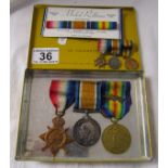 Trio of medals with mess uniform miniatures