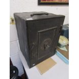 Antique metal safe with key