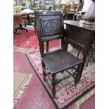 Early oak hall chair