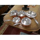 5 piece copper saucepan set (Retail £450)