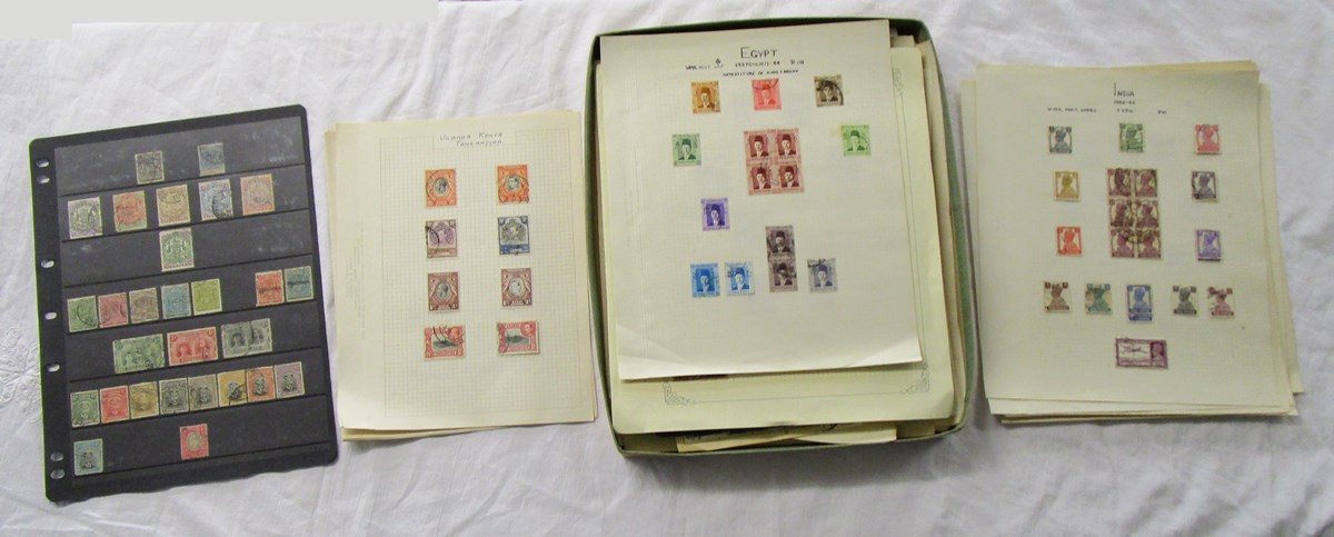 Stamps - British Commonwealth album sheets QV onward - Part sets, mint & used noted