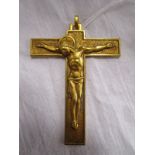 Signed yellow metal crucifix