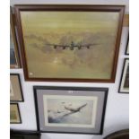 L/E signed print by Robert Taylor & Coulson print of Lancaster