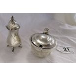 Silver pepper pot & mustard pot - English hallmarks