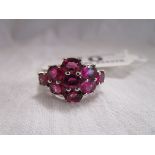 White gold pink tourmaline set ring