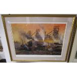 Terence Cuneo signed print - 'Last of the steam workhorses'