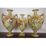 Royal Worcester vase garniture - Circa late 19C