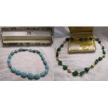 Turquoise & green stone necklaces