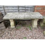 Stone pedestal bench
