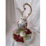 Decorative china oil jug