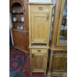 Pair of pine pot cupboards