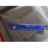 Silver & blue enamel tie pin - 'Sins of Men'