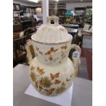 Very large lidded twin handled pot A/F