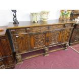 Carved oak sideboard