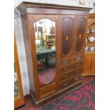 Edwardian inlaid mahogany compactum