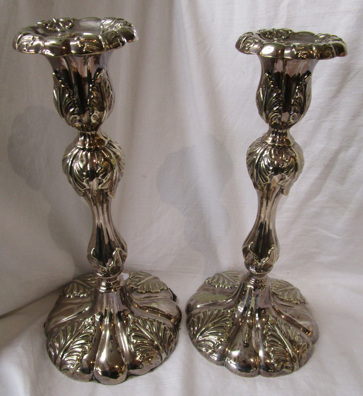 Pair of quality plated candlesticks