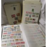 Stamps - Large & full stock book (Aden to Zanzibar) & many Commonwealth album pages