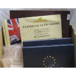 Large box of commemorative coins, to include certificates