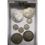 Selection of silver coins