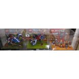 3 boxed Lego displays, Ninjago & Nexo Knights