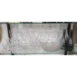 Collection of glass to include punch bowl etc