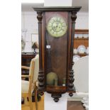 Victorian mahogany wall clock