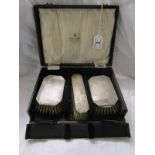 3 Silver brush set by Charles S Green & Co - Circa 1906 (G) Birmingham hallmark