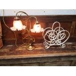 2 branch working table lamp & magazine rack