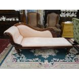 Victorian mahogany chaise longue