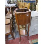 Edwardian inlaid mahogany plant stand with lower tier