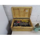 Wooden box & tools