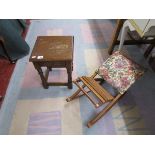 Small oak occasional table and child's chair