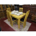 Modern beech dining table & 4 chairs