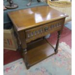 Old Charm oak occasional table with lower tier