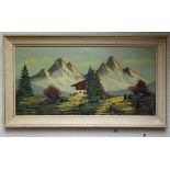 Oil on board - 'The Alps'