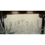 Collection of glass decanters, etc