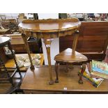 Demi lune hall table and stool