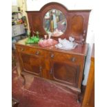 Edwardian mahogany mirror-back sideboard